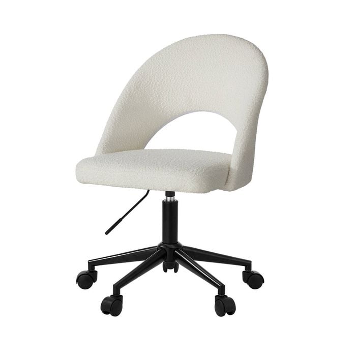 Oikiture High Back Hollow Armless Home Office Chair Boucle
