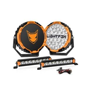 Lightfox Starrix 9 Inch Osram Led Driving Lights + 8 Inch Led Light Pods W/ Wiring Kit