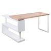 Artiss Brown and White Rotary Corner Desk with Bookshelf