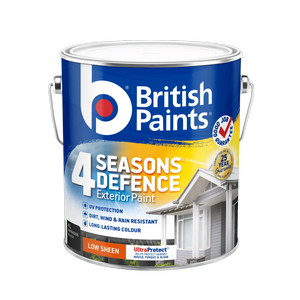 British Paints 4 Seasons 4L Black Low Sheen Exterior Paint