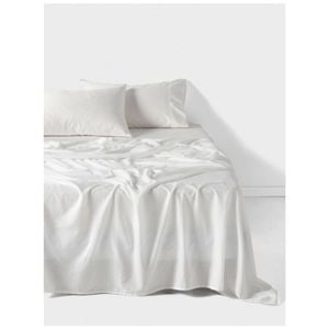 Linen House 400TC Surf Wash White Cotton Sateen Sheet Set Single