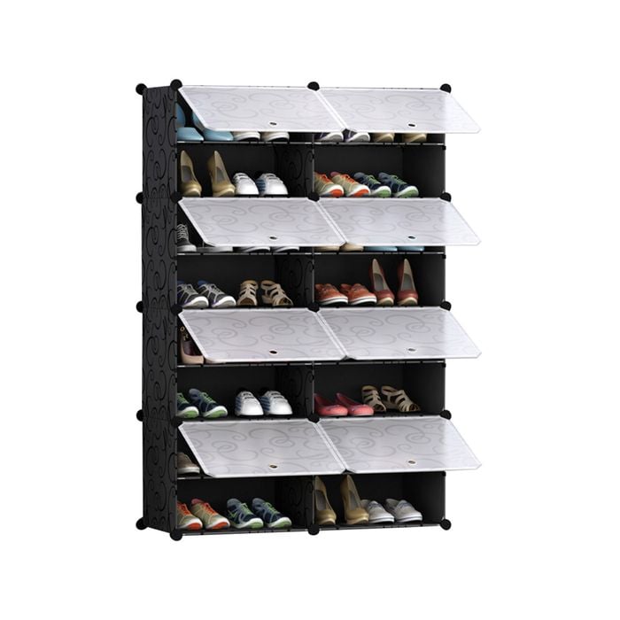 SOGA 8 Tier 2 Column Shoe Rack Organizer Storage Stackable
