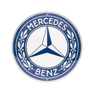 Nostalgic-Art Round Mercedes-Benz Logo Metal Decorative Sign 35x35x0.5cm