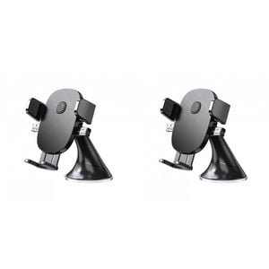 2PK Laser Adjustable Windscreen Car Phone Holder Mount - Black