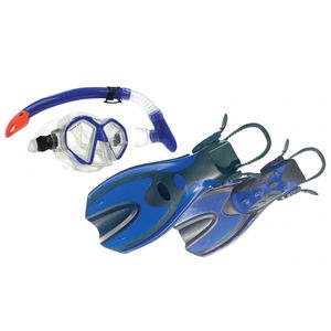 Land & Sea Sports 8-12y Porpoise Complete Youth Snorkel Blu Fin/flipper/glasses