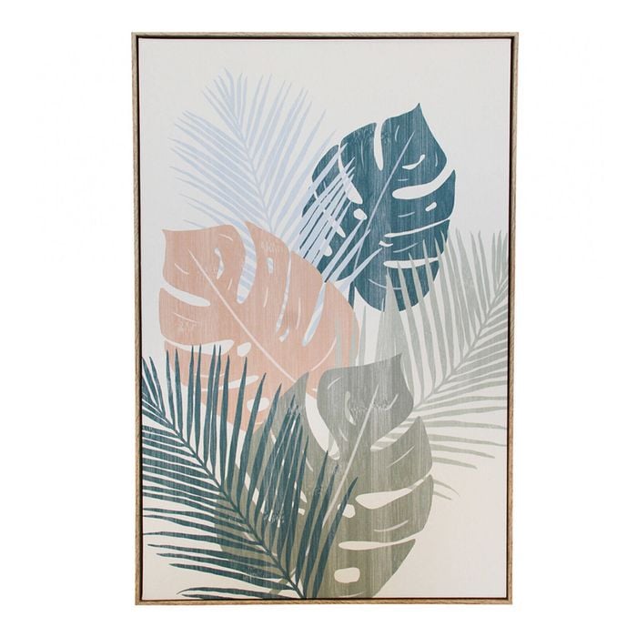 LVD Framed Canvas Glass/Resin 40x60cm Monstera Wall Hanging Art