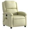 vidaXL Electric Massage Recliner Chair Armchair Single Sofa Cream Real Leather