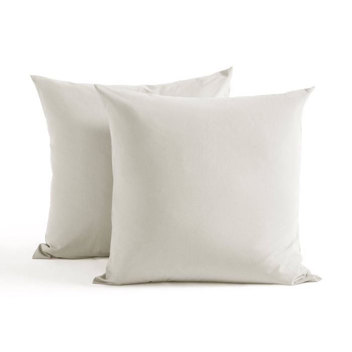 Dreamaker 250TC Cotton & Recycled Polyester Blend European Pillowcase Twin Pack Silver Grey