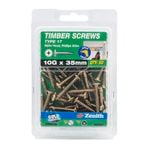 Zenith 10G x 35mm Gold Passivated Type 17 Wafer Head Timber Screws - 50 Pack