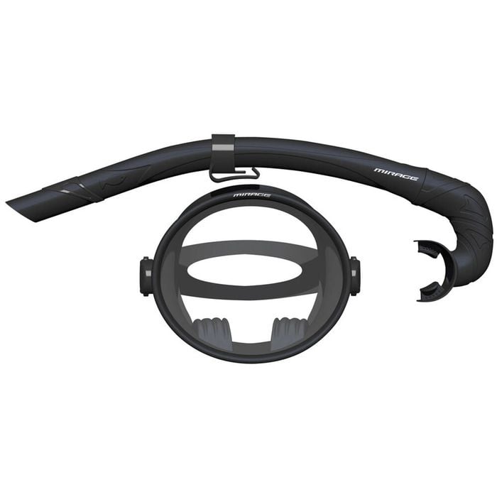 2pc Mirage Oceania Snorkelling/Swimming Mask & Snorkels Set Black
