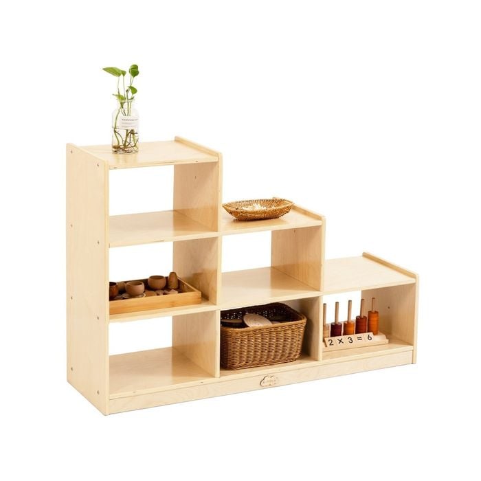 Jooyes Kids Ladder Storage Cabinet With 6 Bins - H76cm - 110cm