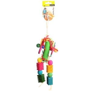 Paper Roll With Wooden And Plastic Beads 32cm Bird Toy (Avi One)