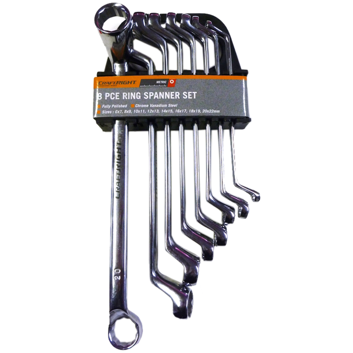 Craftright 8 Piece Ring Spanner Set