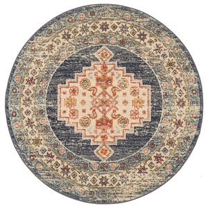 Heritage 855 Ecru 200x200cm Round - Medium Pet Friendly Power Loomed Rug