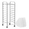 Costway 10 Drawers Electroplated Rolling Storage Trolley Cart White