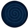 Handwoven Round Wool Rug - Swirl - Navy - 160x160cm
