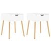 vidaXL 2x Bedside Cabinets White Nightstand Home Organiser