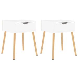 vidaXL 2x Bedside Cabinets White Nightstand Home Organiser