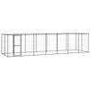 vidaXL Outdoor Dog Kennel Steel with Roof 16.94 m²