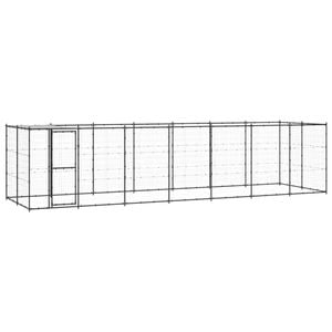 vidaXL Outdoor Dog Kennel Steel with Roof 16.94 m²