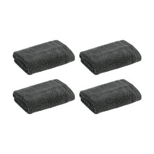 4PK Christy Cirrus Face Washer Combed Cotton 450GSM Fast Drying Charcoal