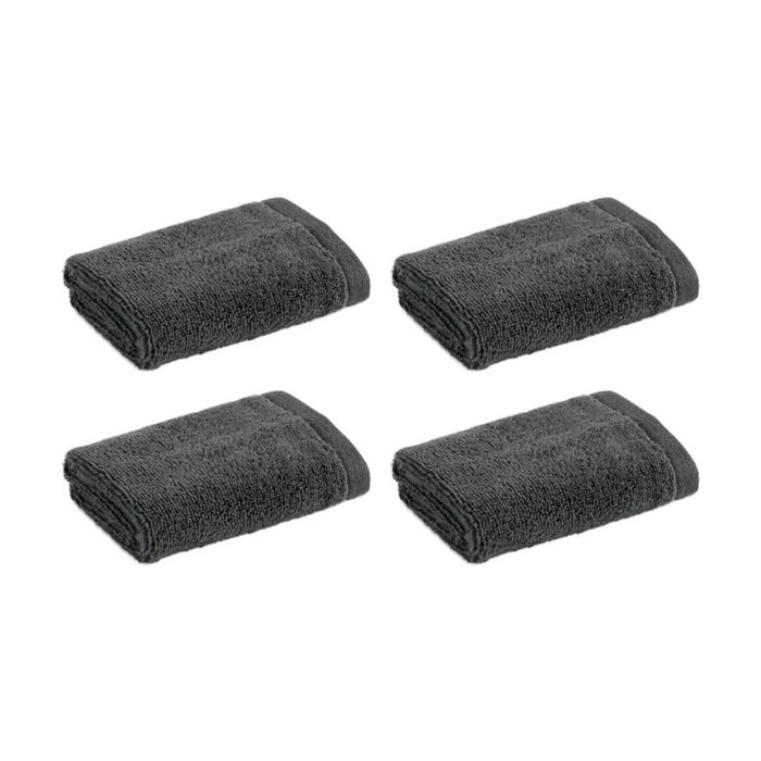 4PK Christy Cirrus Face Washer Combed Cotton 450GSM Fast Drying Charcoal