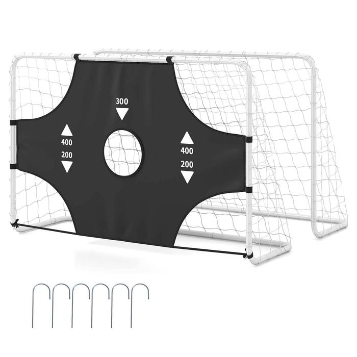 Costway 183x122cm Football Net Set Soccer Goal Target Cloth Backyard
