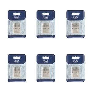 6x 5pc Malli Sewing Steel/plastic Sewing Machine Needles Silver Assorted Sizes