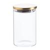 Argon Tableware Glass Storage Jar - Gold Lid - 1l - Modern Round Scandi Organisation Container Glass Jar