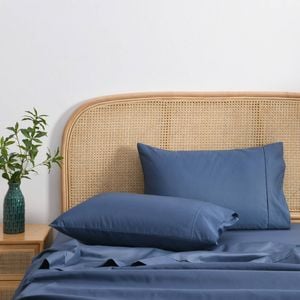Dreamaker 1500tc Cotton Rich Standard Pillowcase Twin Pack - Navy