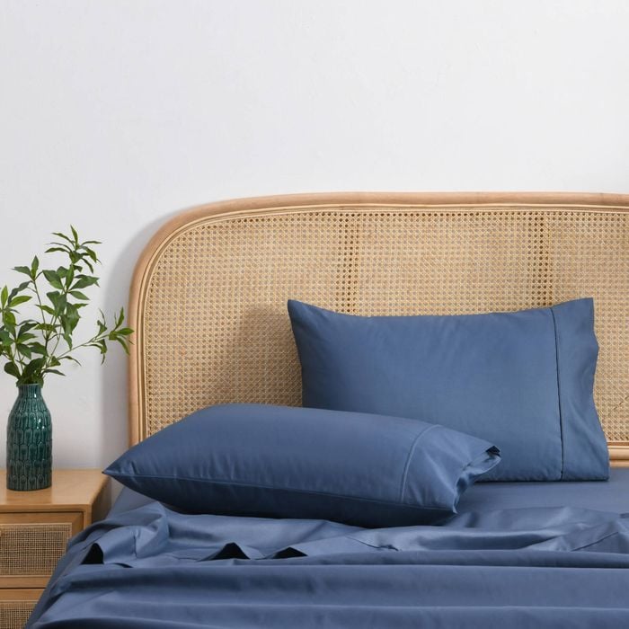 Dreamaker 1500tc Cotton Rich Standard Pillowcase Twin Pack - Navy