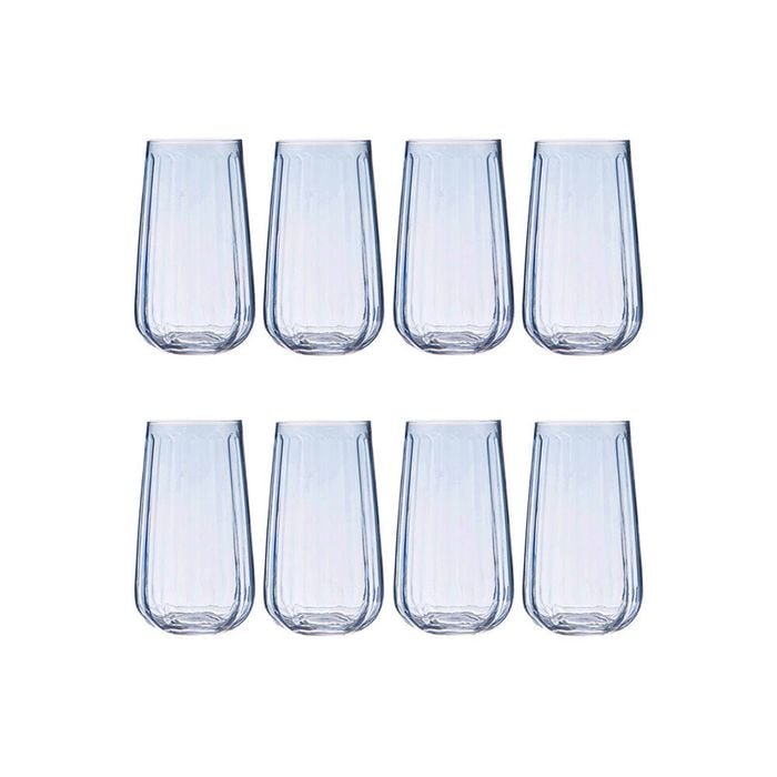 2x 4pc Ladelle Capri Sky Highball Tumbler 550ml Tall Drinking Glass Blue