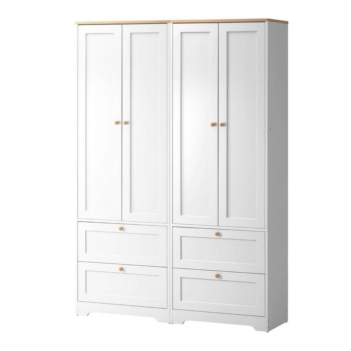 Oikiture 2x Buffet Sideboard Cabinet 2 Doors White