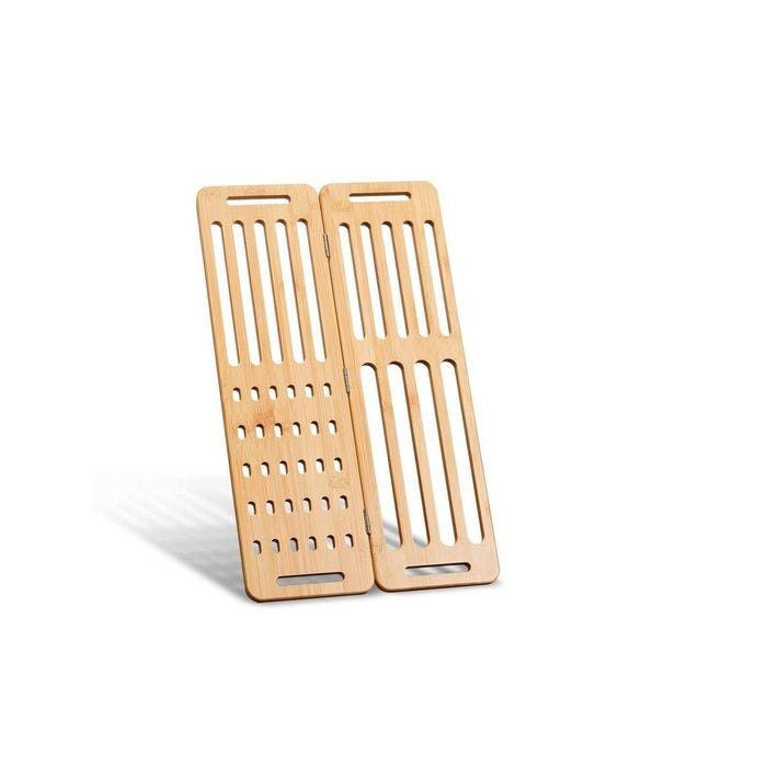 CARLA HOME Foldable Bamboo Dish Drying Rack for Kitchen