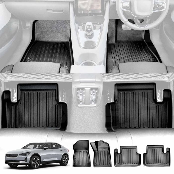 3D Car Mats for Polestar 2 2021-Onwards Heavy Duty All Weather Floor Liner Complete Set Front Rear