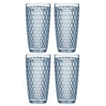 4PK Ladelle Tate Geometric 450ml Highball Acrylic Tumbler Drinking Cup - Sky