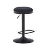 Zaib stool in black chenille and matt black steel height 58-80 cm