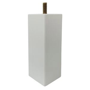 Adoored 53 x 53 x 150mm White Square Pine Furniture Leg