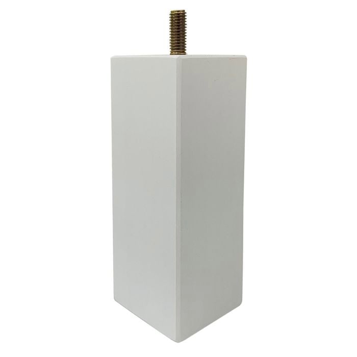 Adoored 53 x 53 x 150mm White Square Pine Furniture Leg