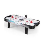 Costway Portable Air Powered Hockey Table w/2 Pushers & 2 Pucks White