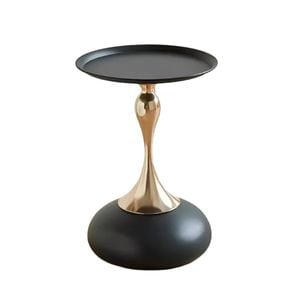 Lifebay Round Side Table for Living Spaces (Black)
