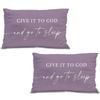 Catzon 2 Pcs Summer Lumbar Pillow Covers Linen Pillowcase for Home Decor-Set 21
