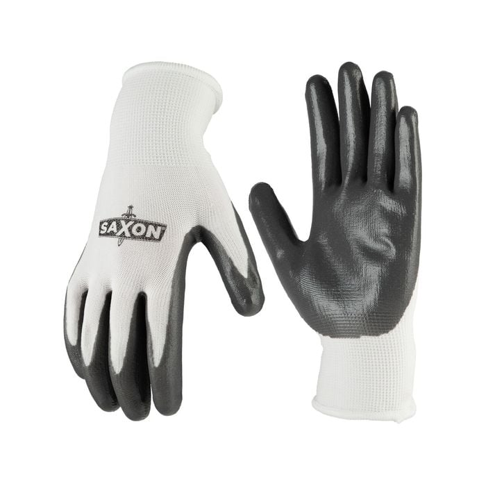 Saxon Medium Nitrile Dipped Garden Gloves - 6 Pack