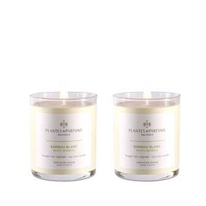 Set of 2 - 180g Perfumed Hand Poured Candle - White Bamboo