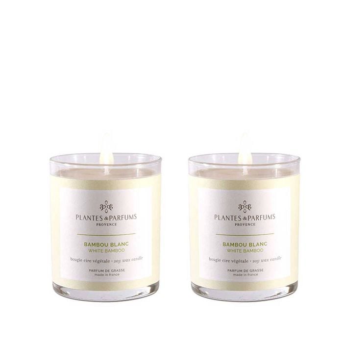 Set of 2 - 180g Perfumed Hand Poured Candle - White Bamboo