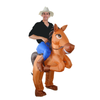 Adult Inflatable Horse Costume Party Brown Halloween w/ Hat & Fan - Brown