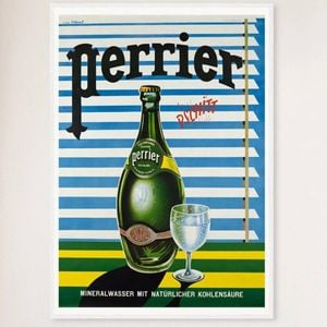 Galrie Perrier Blinds 1956 Vintage Advertising Poster - Perfect for Home Decor, White Frame, A3 30 x 42cm (12 x 16inch)