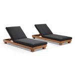 Santorini Sun Lounge Set In Teak Look Aluminium