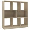 vidaXL Book Cabinet Sonoma Oak Engineered Wood Home Organiser Storage Shelf