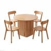 1 Artiss Dining Table And 4 Chairs Set Natural Timber